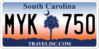 SC license plate MYK750