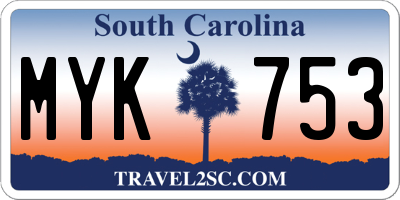 SC license plate MYK753