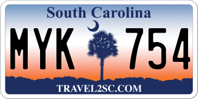 SC license plate MYK754