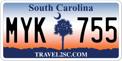 SC license plate MYK755