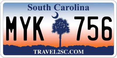 SC license plate MYK756