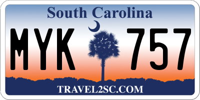 SC license plate MYK757