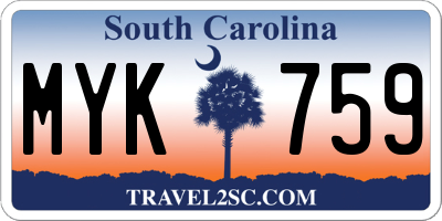 SC license plate MYK759