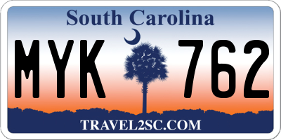 SC license plate MYK762