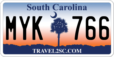 SC license plate MYK766