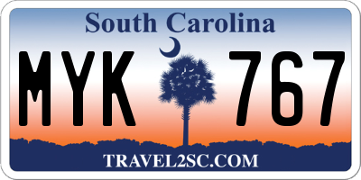 SC license plate MYK767