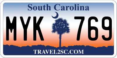 SC license plate MYK769