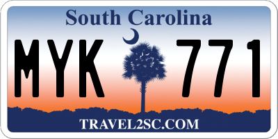 SC license plate MYK771