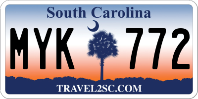 SC license plate MYK772