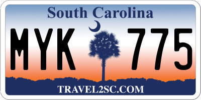 SC license plate MYK775