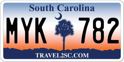 SC license plate MYK782