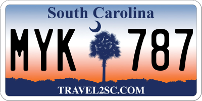 SC license plate MYK787