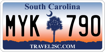 SC license plate MYK790
