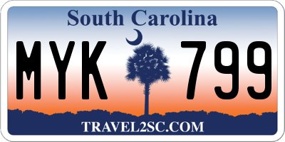 SC license plate MYK799