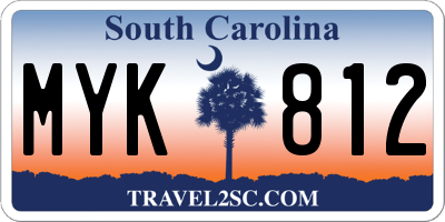 SC license plate MYK812