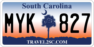 SC license plate MYK827