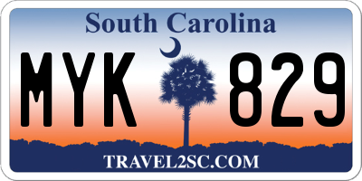 SC license plate MYK829
