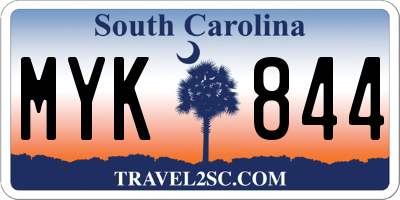 SC license plate MYK844