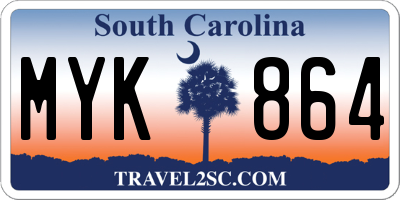 SC license plate MYK864