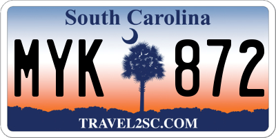 SC license plate MYK872