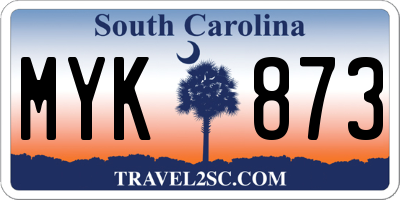 SC license plate MYK873