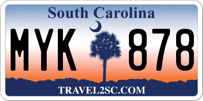 SC license plate MYK878
