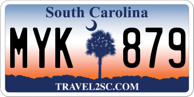 SC license plate MYK879