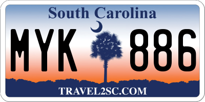 SC license plate MYK886