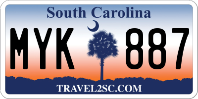 SC license plate MYK887