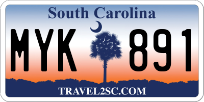 SC license plate MYK891