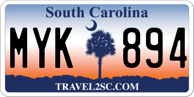 SC license plate MYK894