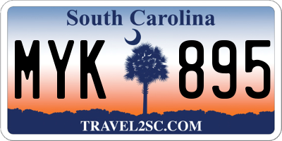 SC license plate MYK895