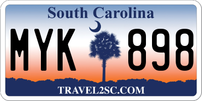 SC license plate MYK898