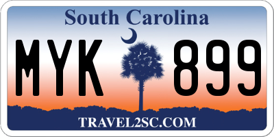 SC license plate MYK899