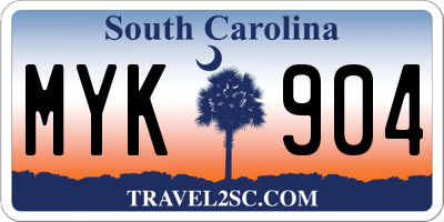 SC license plate MYK904