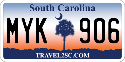 SC license plate MYK906