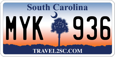 SC license plate MYK936