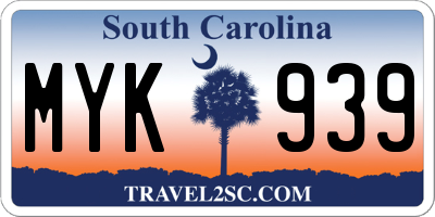 SC license plate MYK939