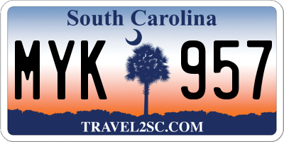 SC license plate MYK957