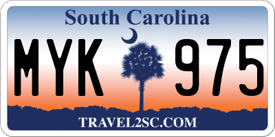 SC license plate MYK975