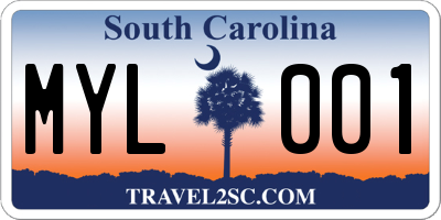 SC license plate MYL001