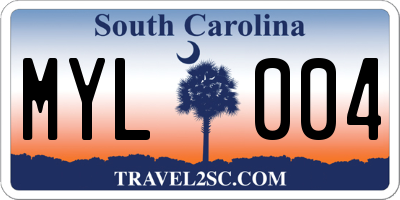 SC license plate MYL004