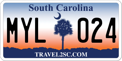 SC license plate MYL024