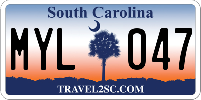 SC license plate MYL047