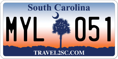 SC license plate MYL051