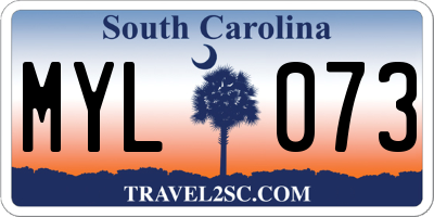SC license plate MYL073