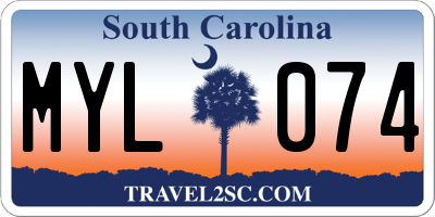 SC license plate MYL074