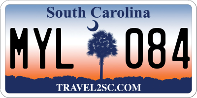 SC license plate MYL084