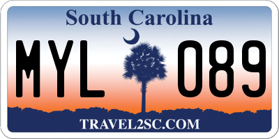 SC license plate MYL089