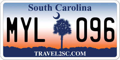 SC license plate MYL096